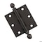 Embassy 3 x 3 Solid Brass Hinge, Oil Rubbed Bronze Finish with Acorn Tips 3030US10BA-1 - alternate 1